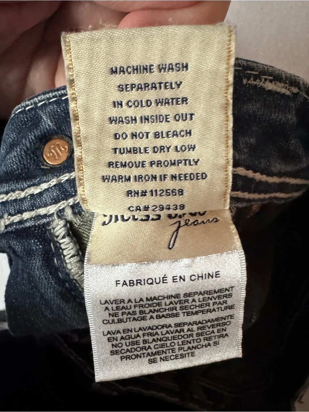 Y2K Miss Me Indigo Cropped/Capri Bootcut Jeans Size 28